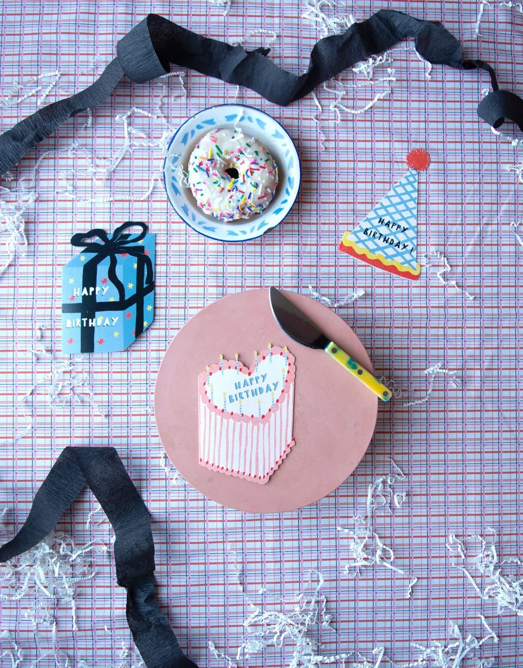 Carte d'anniversaire gâteau en forme de cœur